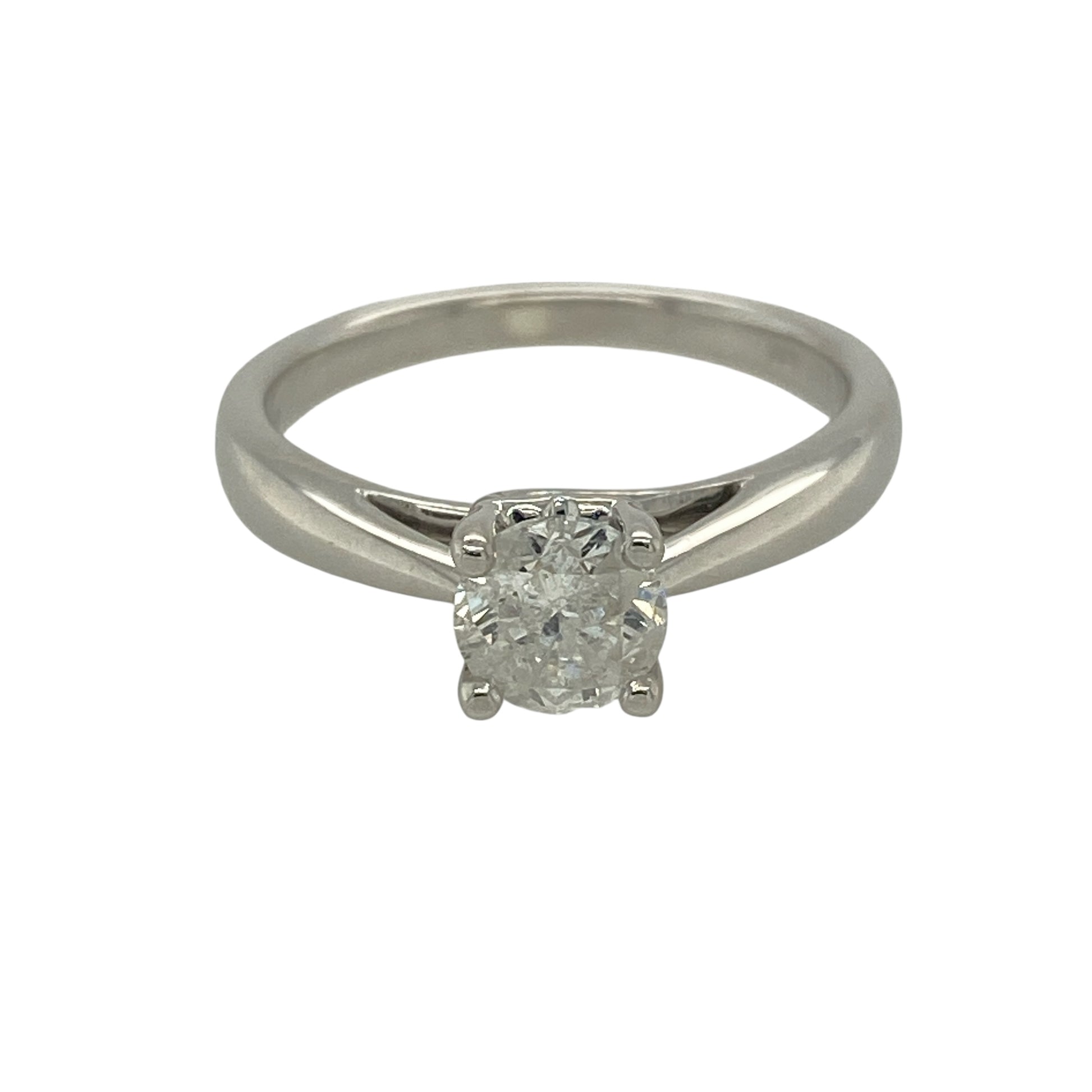 9ct White Gold & Diamond Set Solitaire Ring