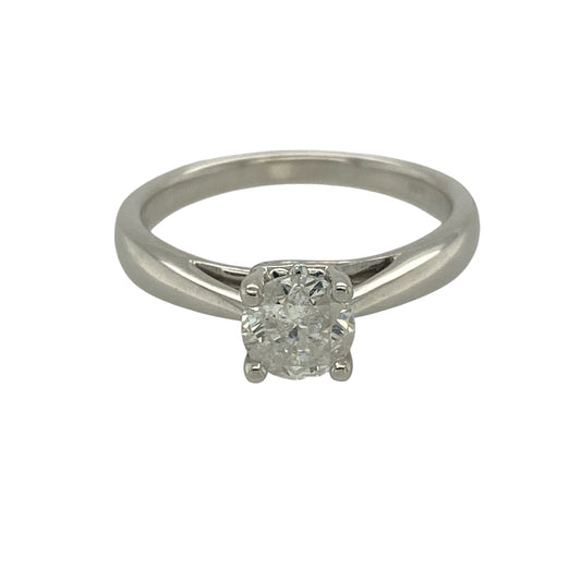 9ct White Gold & Diamond Set Solitaire Ring
