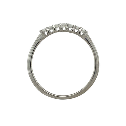 9ct White Gold & Diamond Set Seven Stone Band Ring