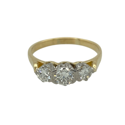 18ct Gold & Diamond Set Trilogy Ring