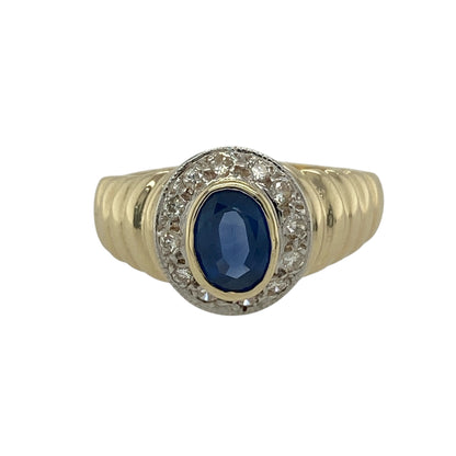 9ct Gold Diamond & Sapphire Set Ring