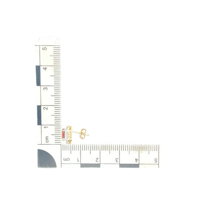 9ct Gold Diamond & Garnet Set Halo Stud Earrings