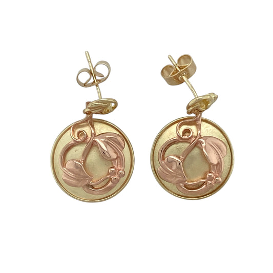 9ct Gold Clogau Tree of Life Round Drop Stud Earrings