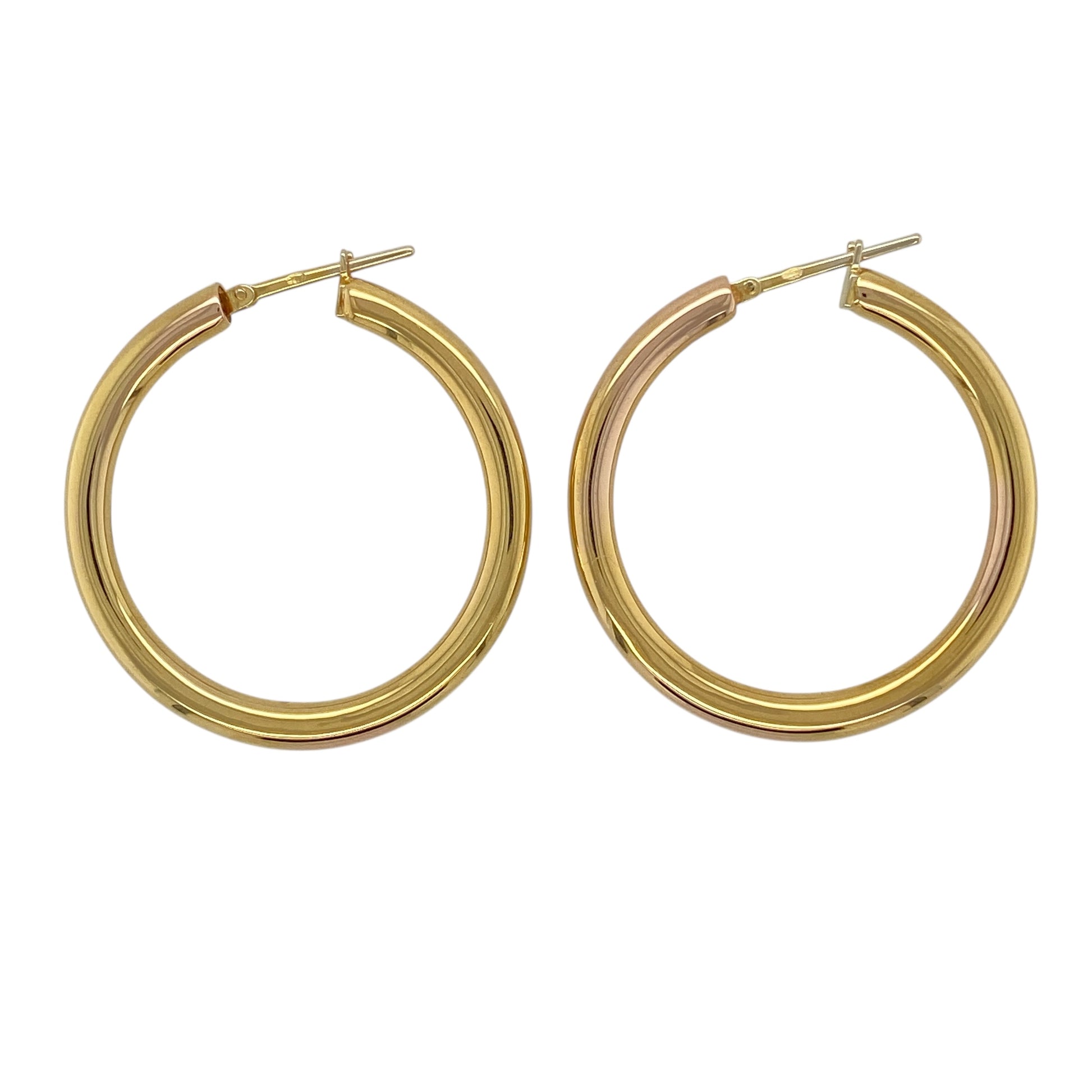 18ct Gold Plain Hoop Creole Earrings