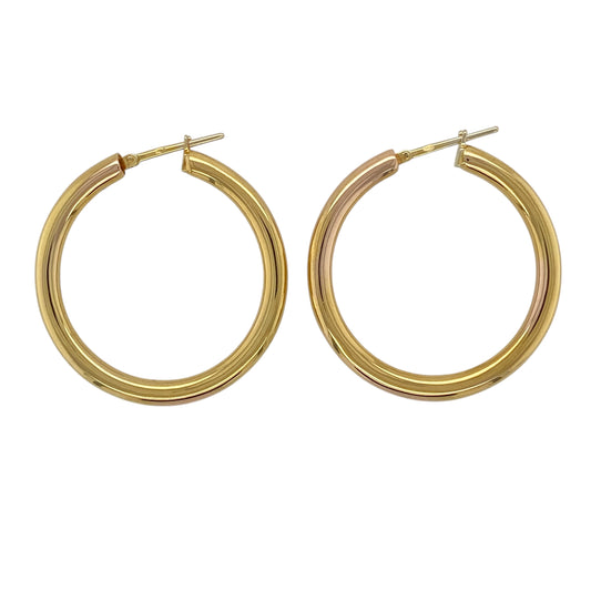 18ct Gold Plain Hoop Creole Earrings