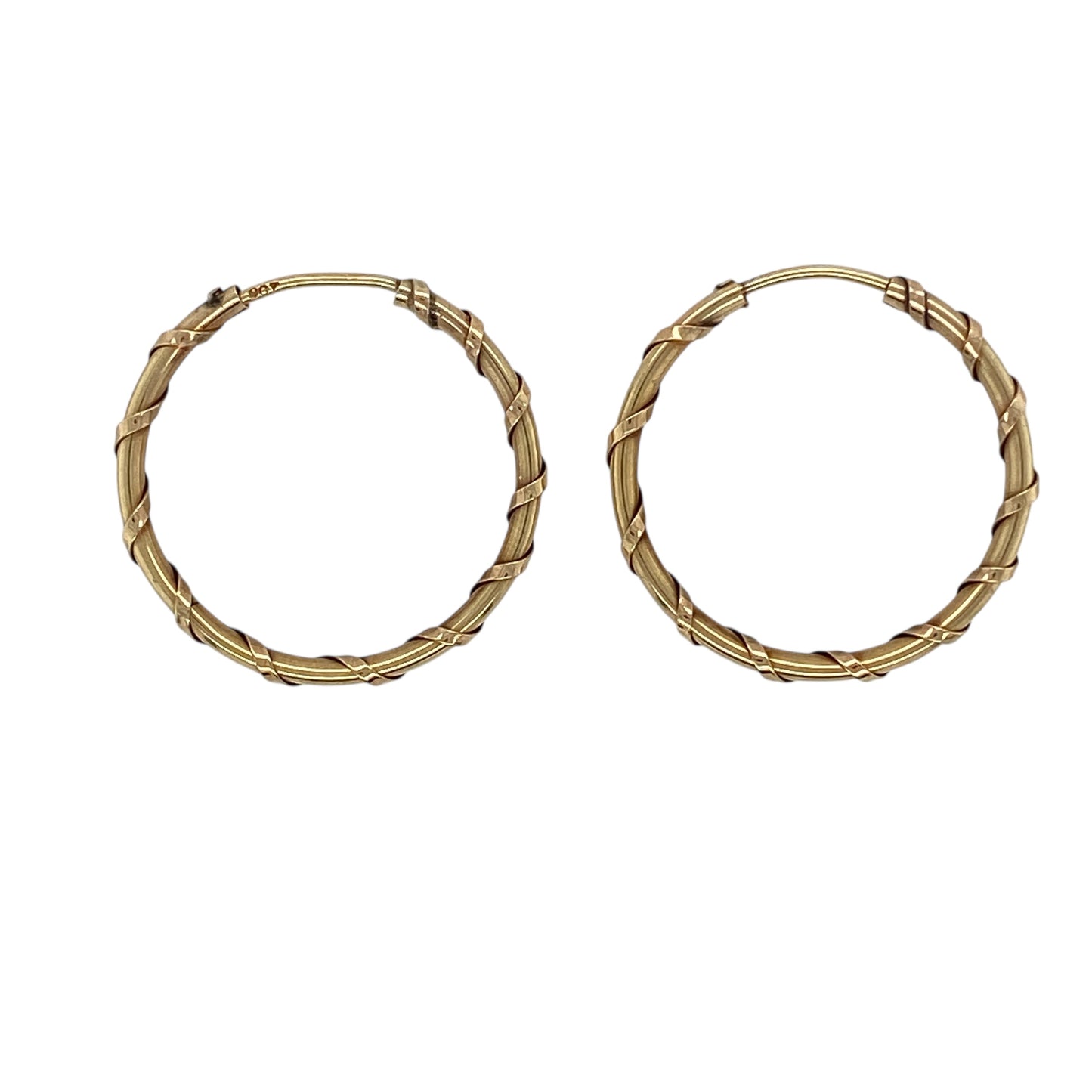 9ct Gold Twist Hoop Earrings