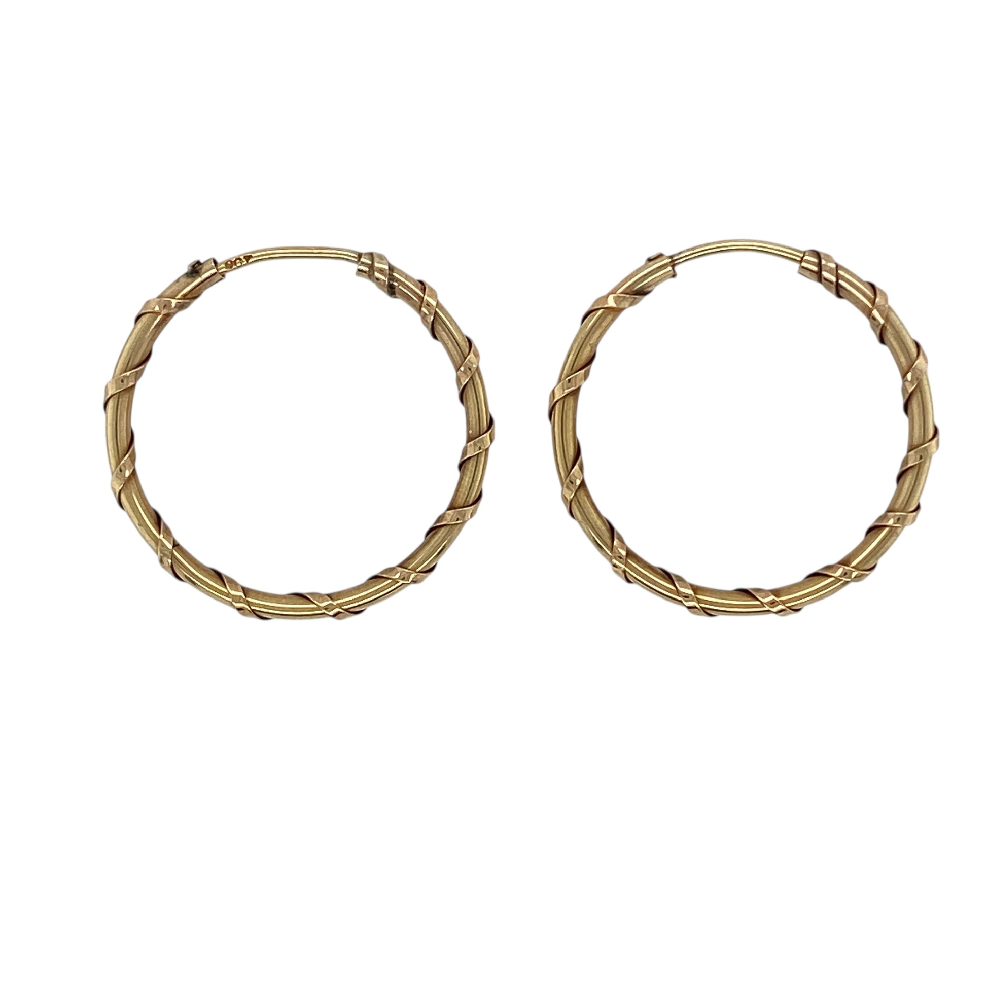 9ct Gold Twist Hoop Earrings