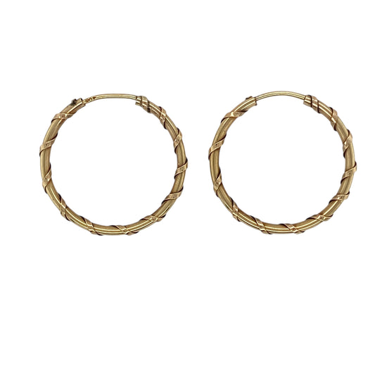 9ct Gold Twist Hoop Earrings