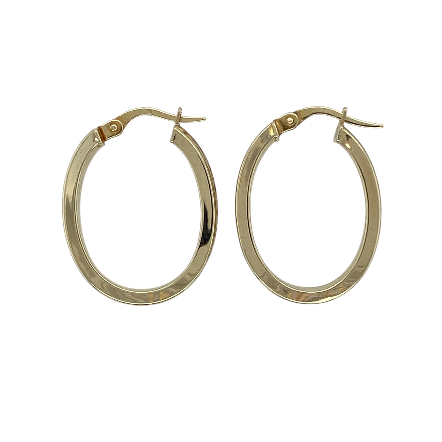 9ct Gold Celtic Weave Oval Creole Earrings