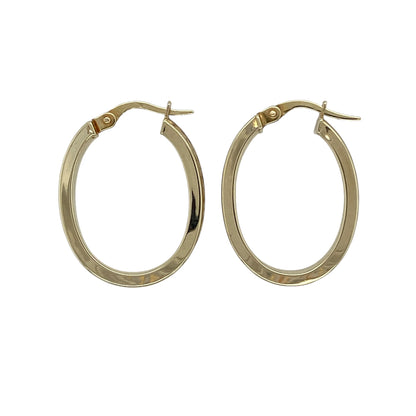 9ct Gold Celtic Weave Oval Creole Earrings