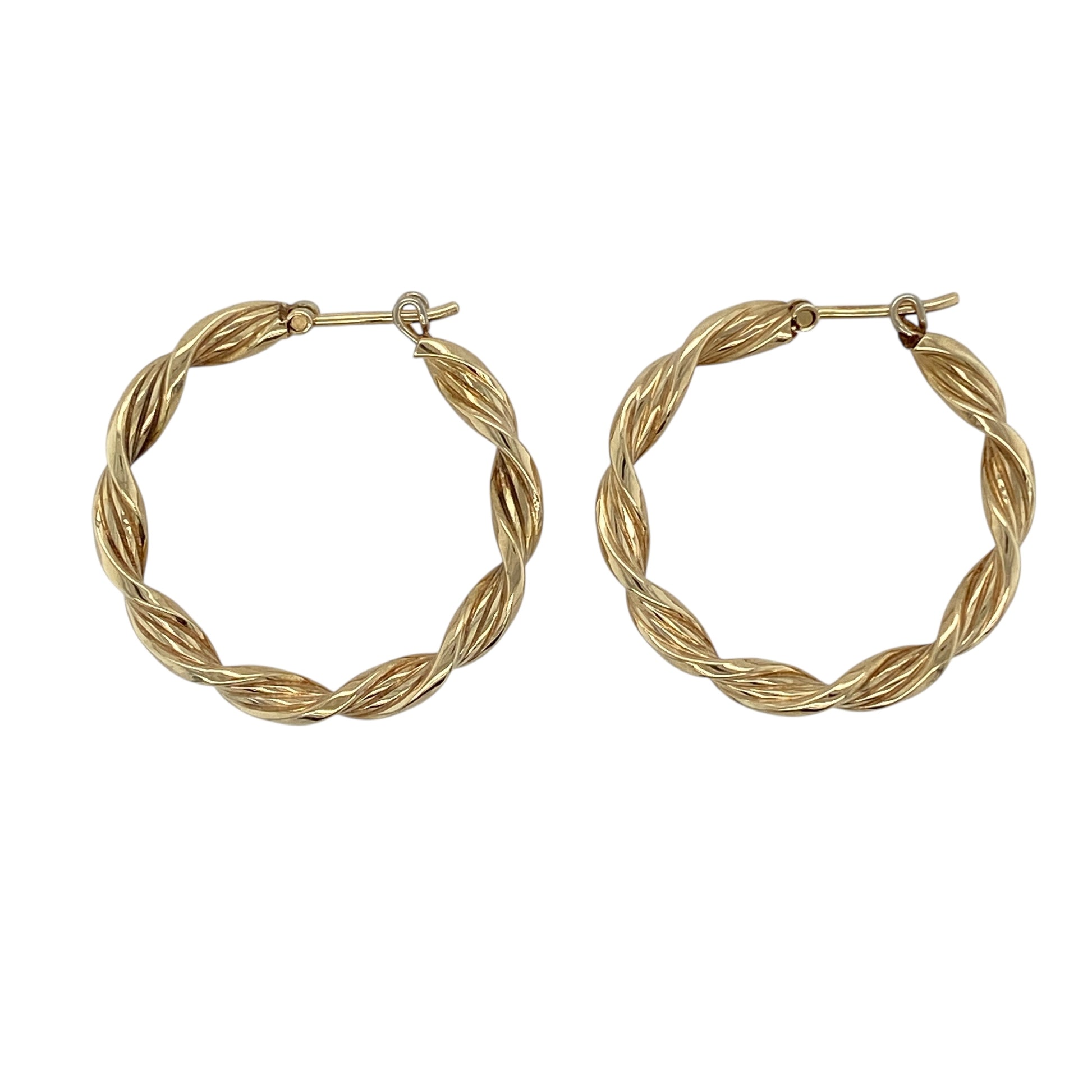 9ct Gold Twisted Hoop Creole Earrings