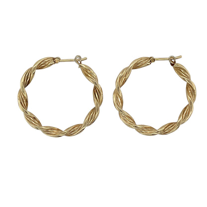 9ct Gold Twisted Hoop Creole Earrings