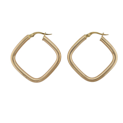 9ct Gold Square Creole Earrings
