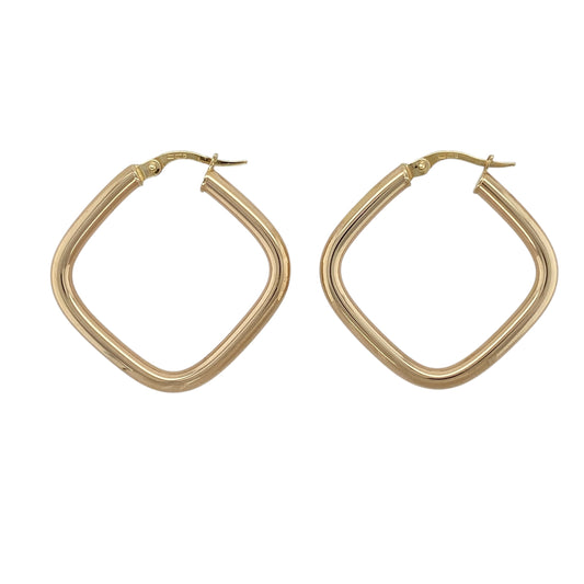9ct Gold Square Creole Earrings