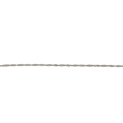 9ct White Gold 7.5" Singapore Bracelet