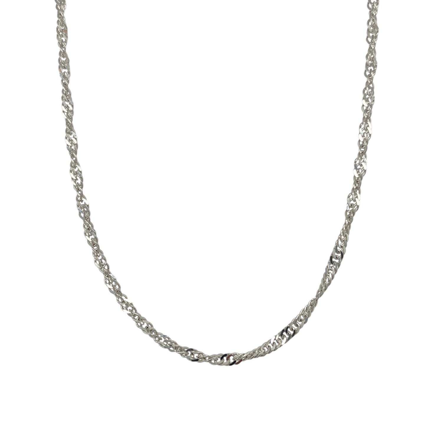 9ct White Gold 18" Singapore Chain