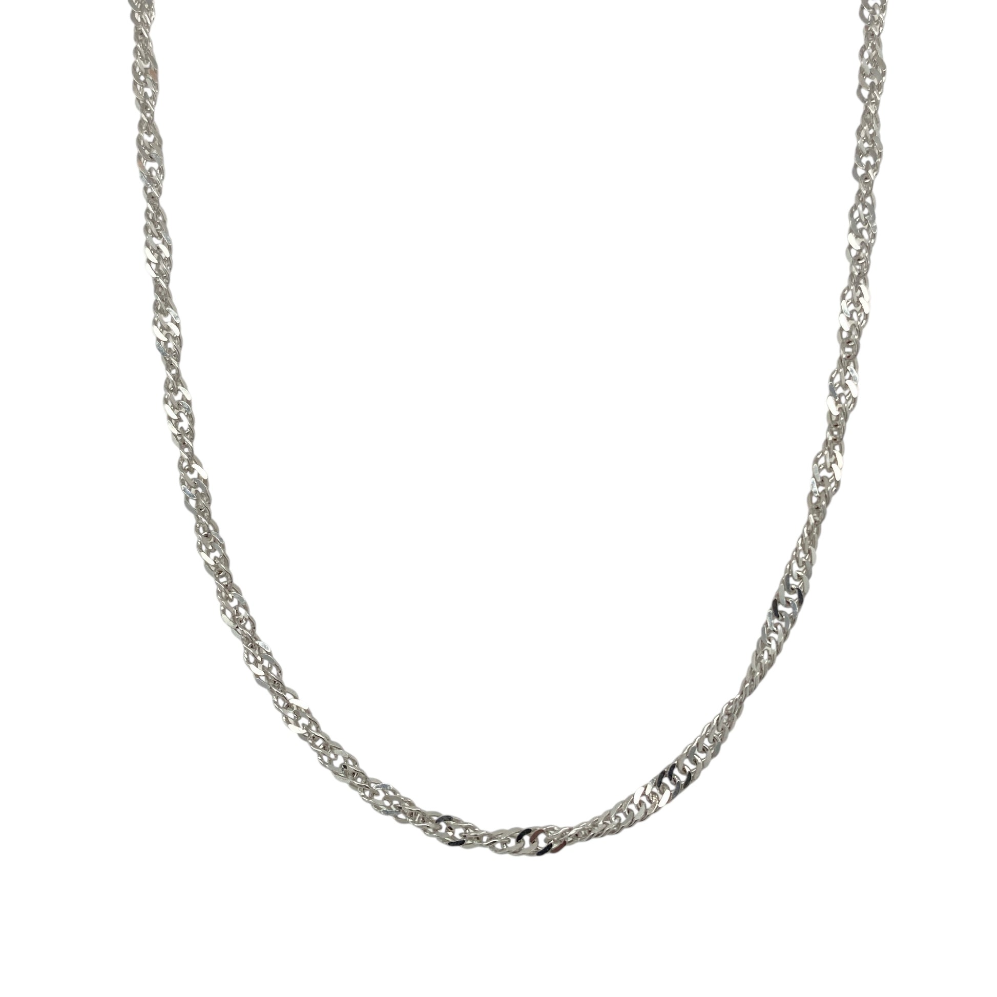 9ct White Gold 18" Singapore Chain