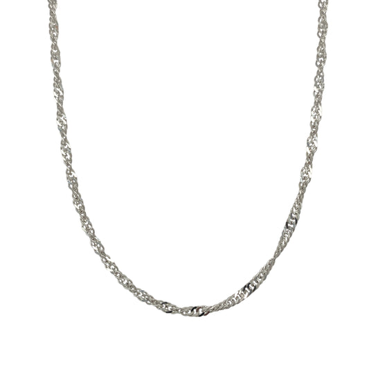 9ct White Gold 18" Singapore Chain