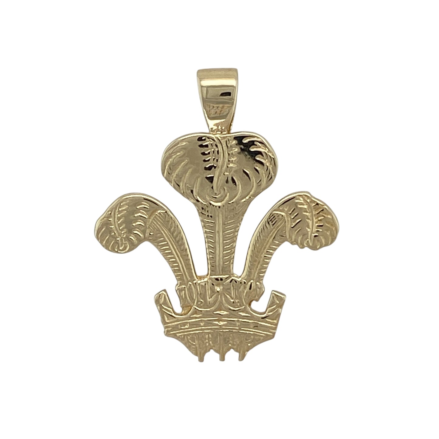 9ct Gold Welsh Three Feathers Pendant
