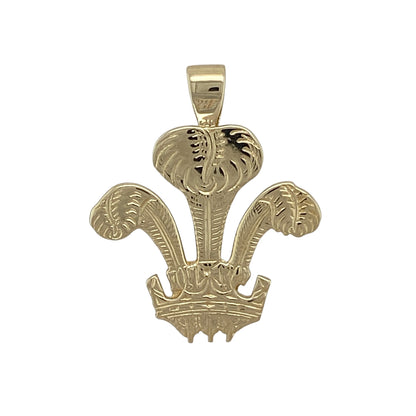9ct Gold Welsh Three Feathers Pendant