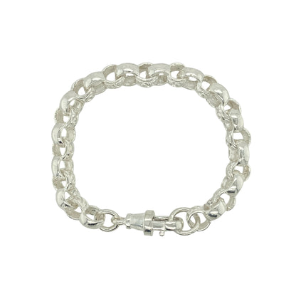 New 925 Silver 5.5" Patterned Belcher Bracelet