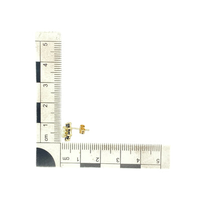 9ct Gold Sapphire & Opalique Set Cluster Stud Earrings