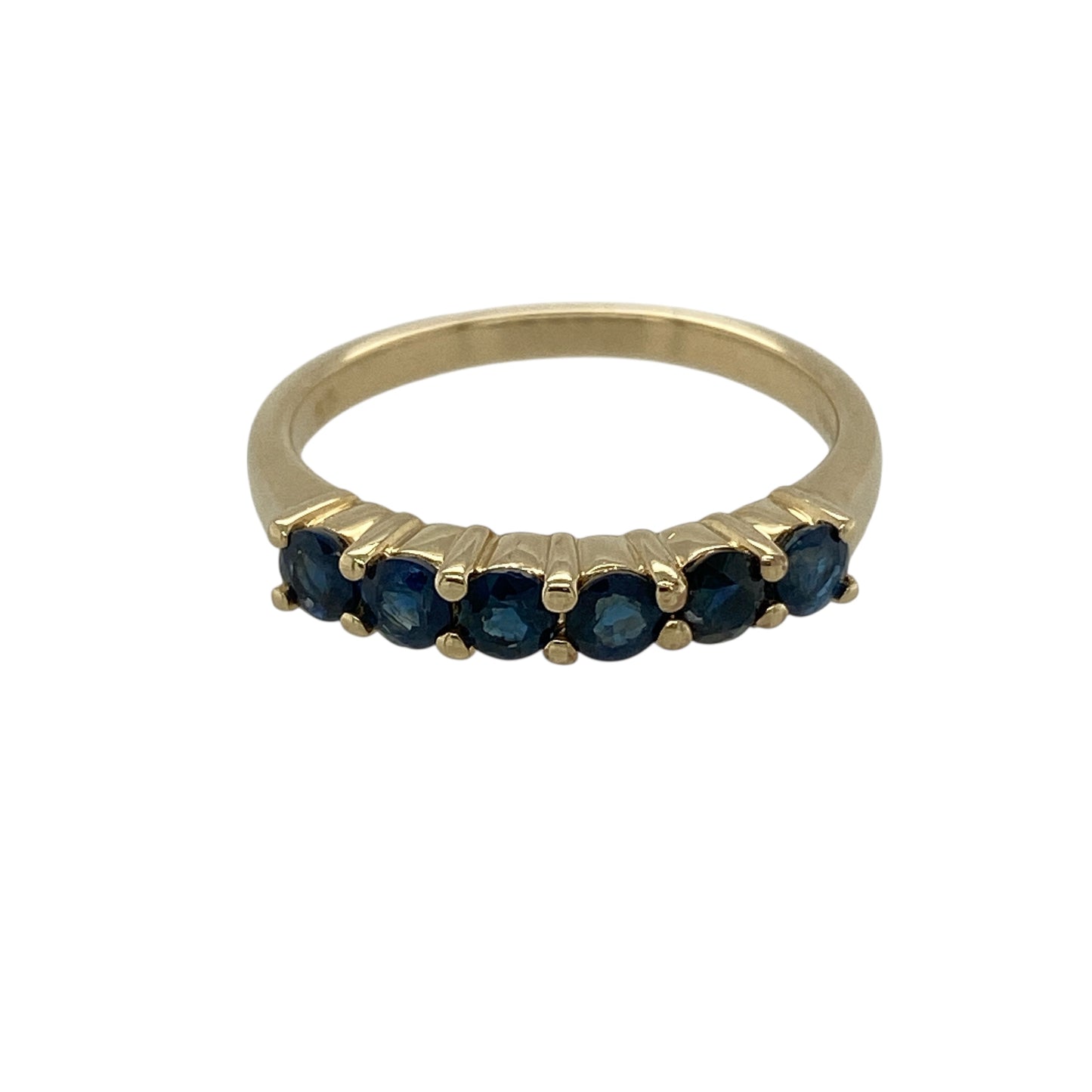 9ct Gold & Sapphire Set Six Stone Band Ring