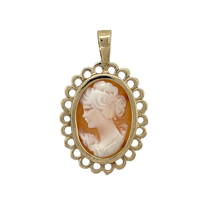 9ct Gold & Cameo Set Oval Pendant
