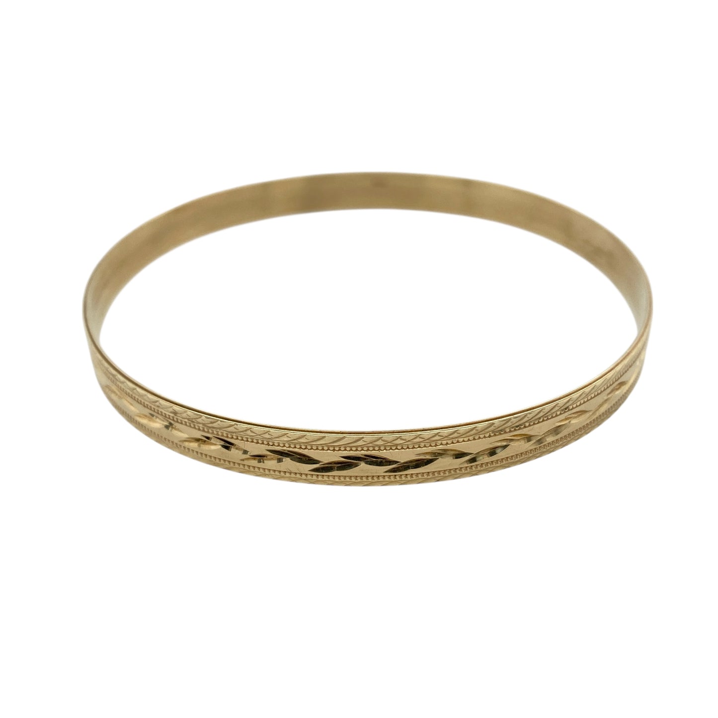 9ct Solid Gold Patterned Bangle