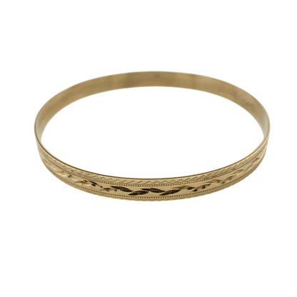 9ct Solid Gold Patterned Bangle