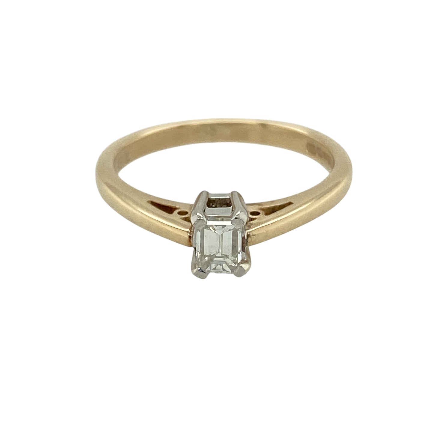 9ct Gold & Diamond Baguette Cut Solitaire Ring