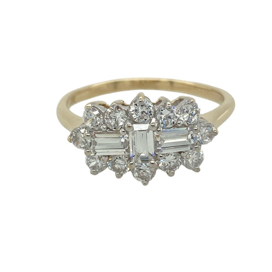 9ct Gold & Cubic Zirconia Set Cluster Ring