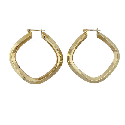 9ct Gold Square Creole Earrings