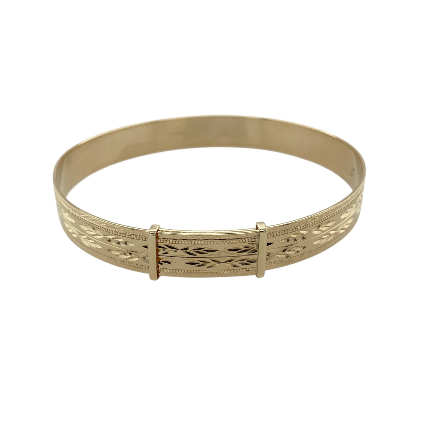 9ct Gold Patterned Expanding Bangle