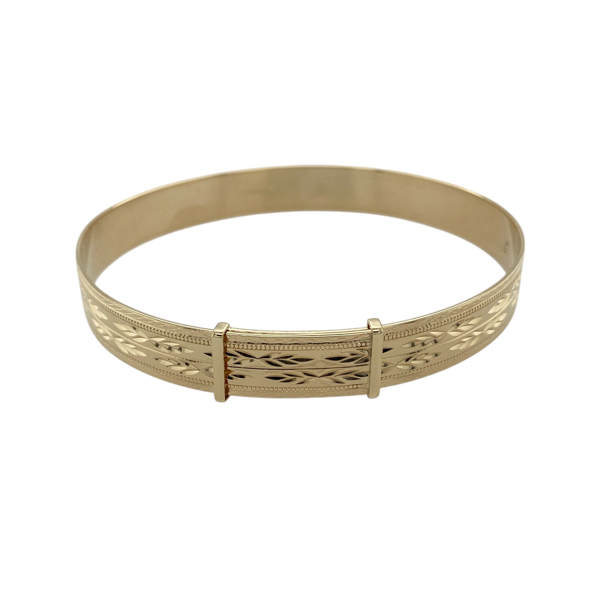 9ct Gold Patterned Expanding Bangle
