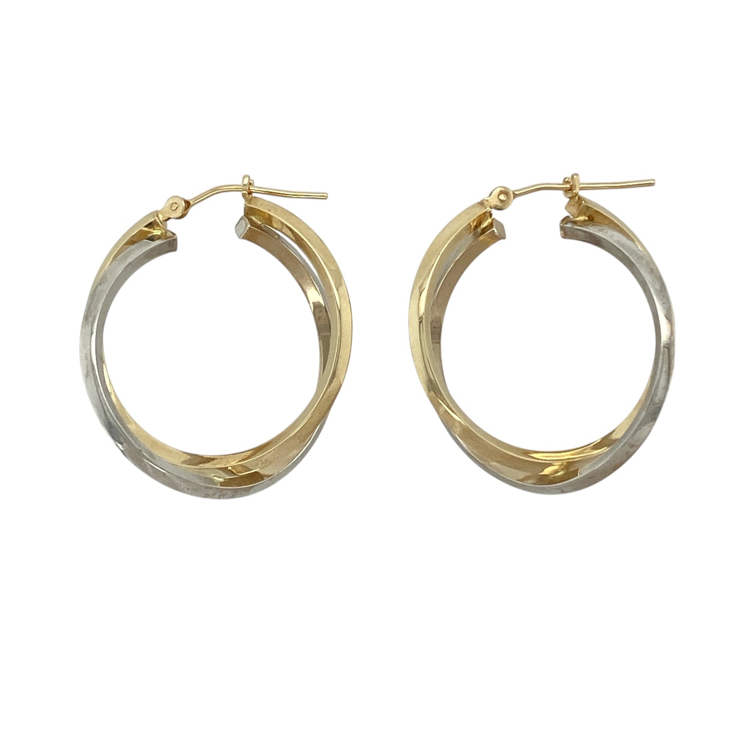 14ct Gold Double Hoop Creole Earrings