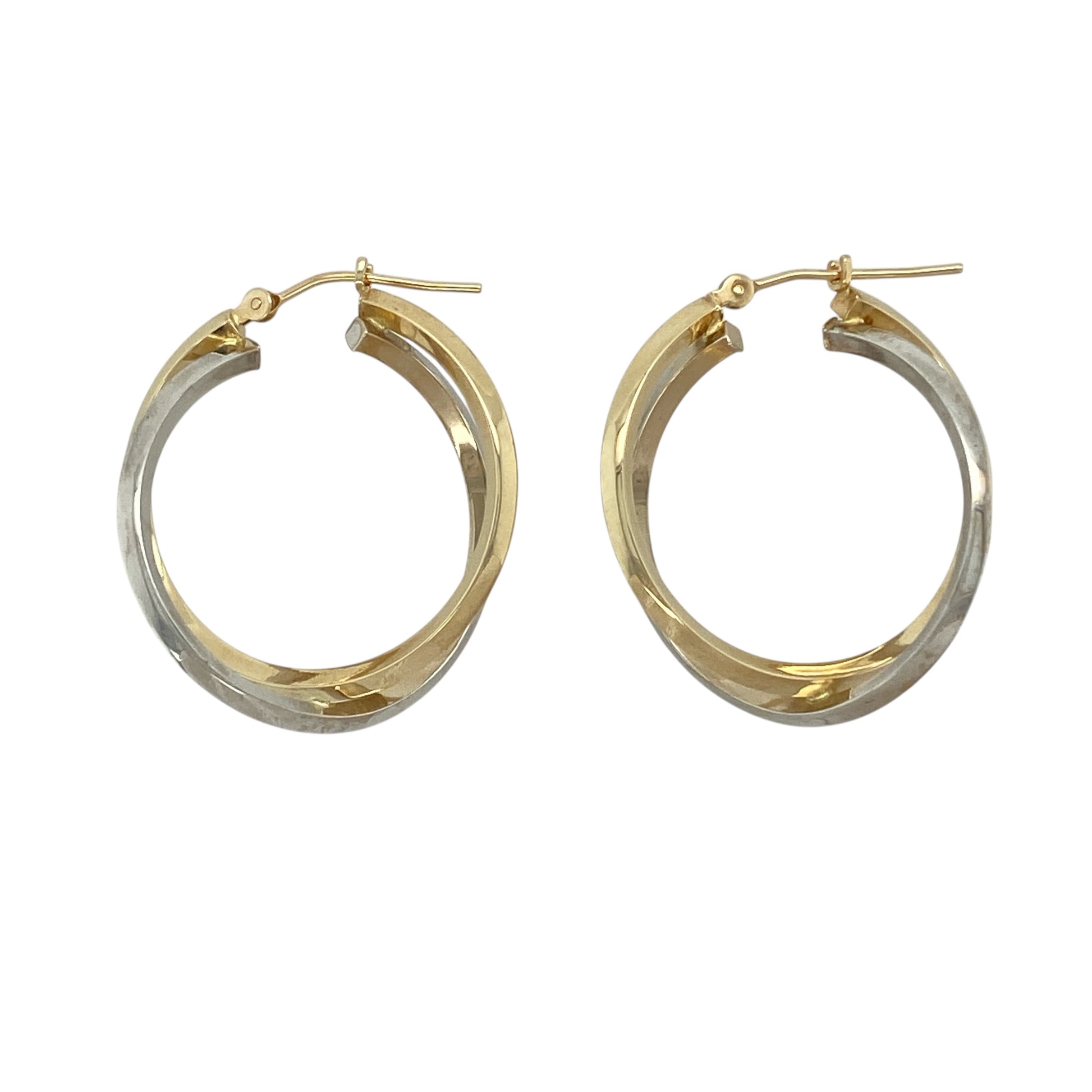 14ct Gold Double Hoop Creole Earrings