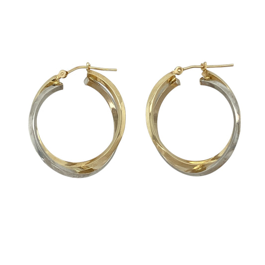 14ct Gold Double Hoop Creole Earrings