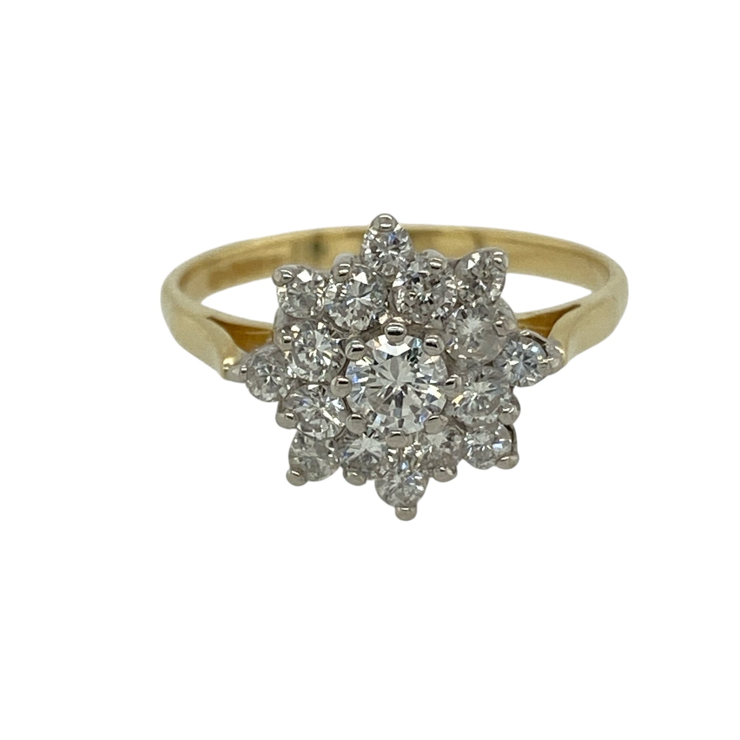 18ct Gold & Diamond Set Flower Cluster Ring
