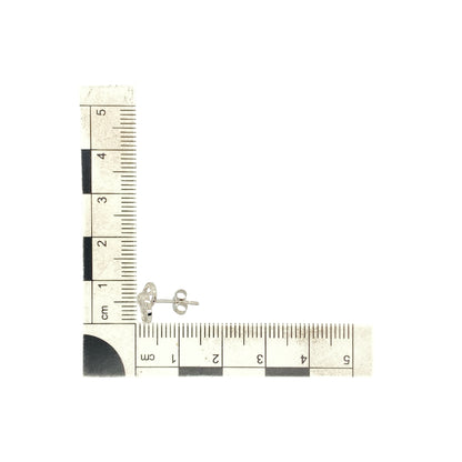 9ct White Gold & Diamond Set Open Heart Stud Earrings