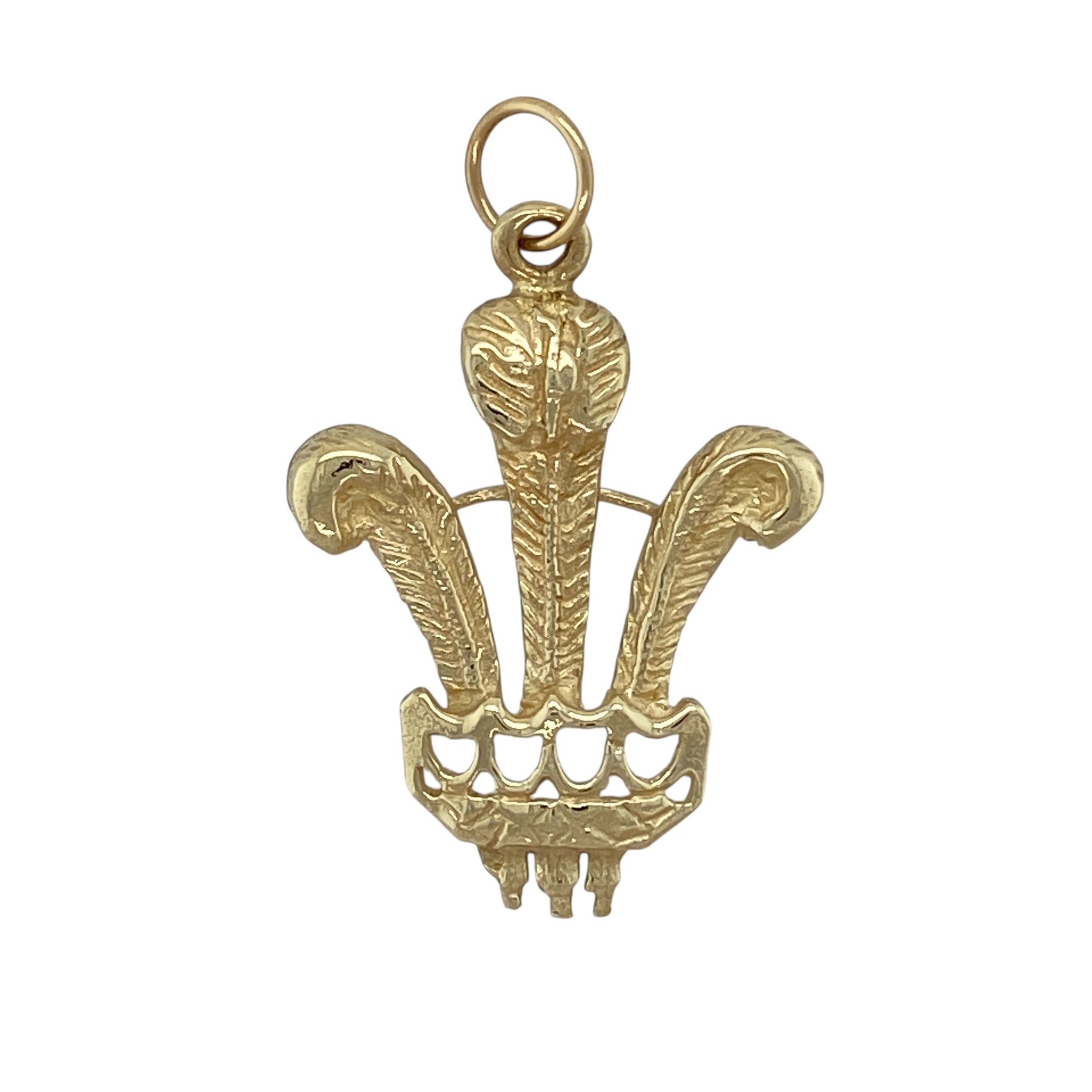 9ct Gold Welsh Three Feathers Pendant