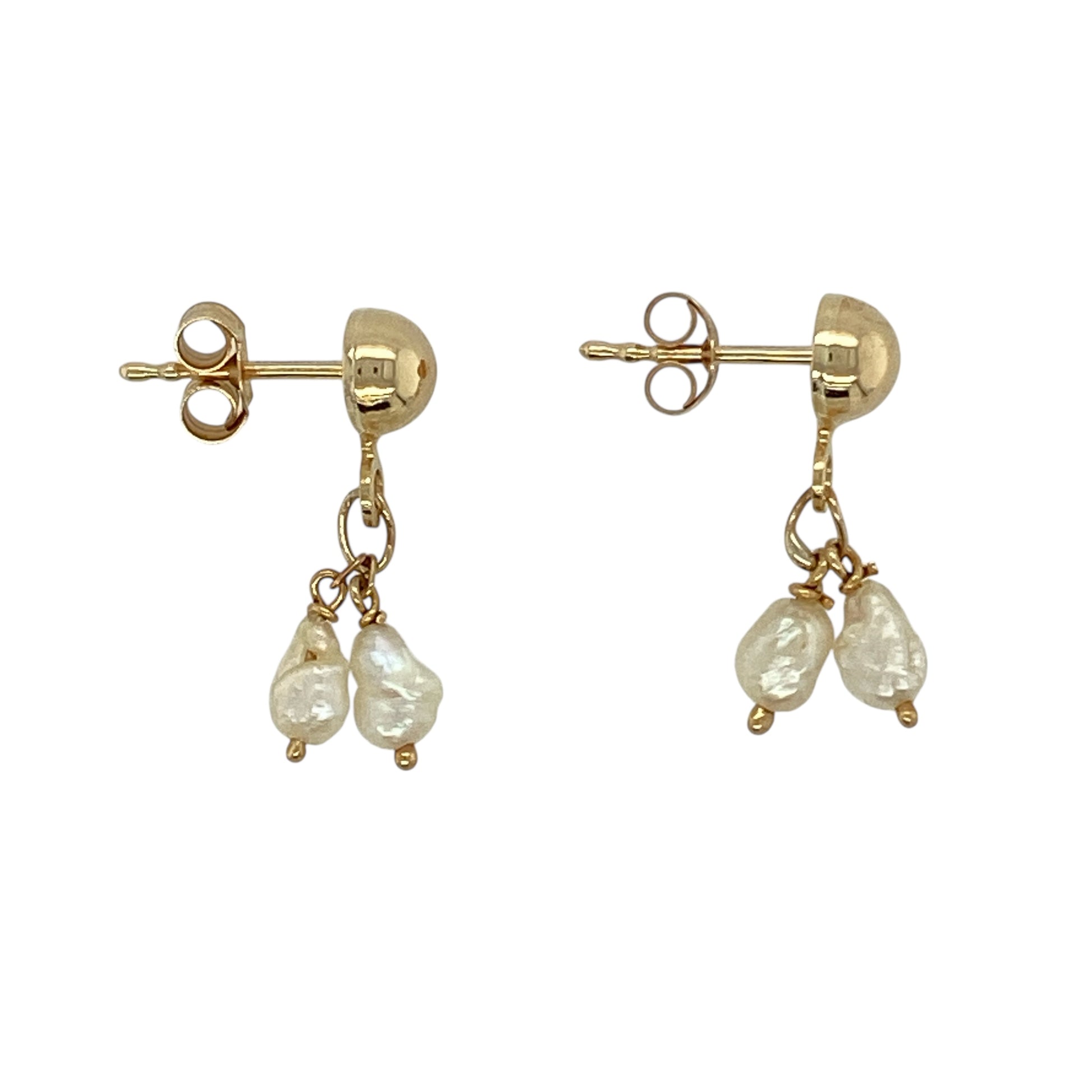 9ct Gold & Pearl Set Drop Earrings