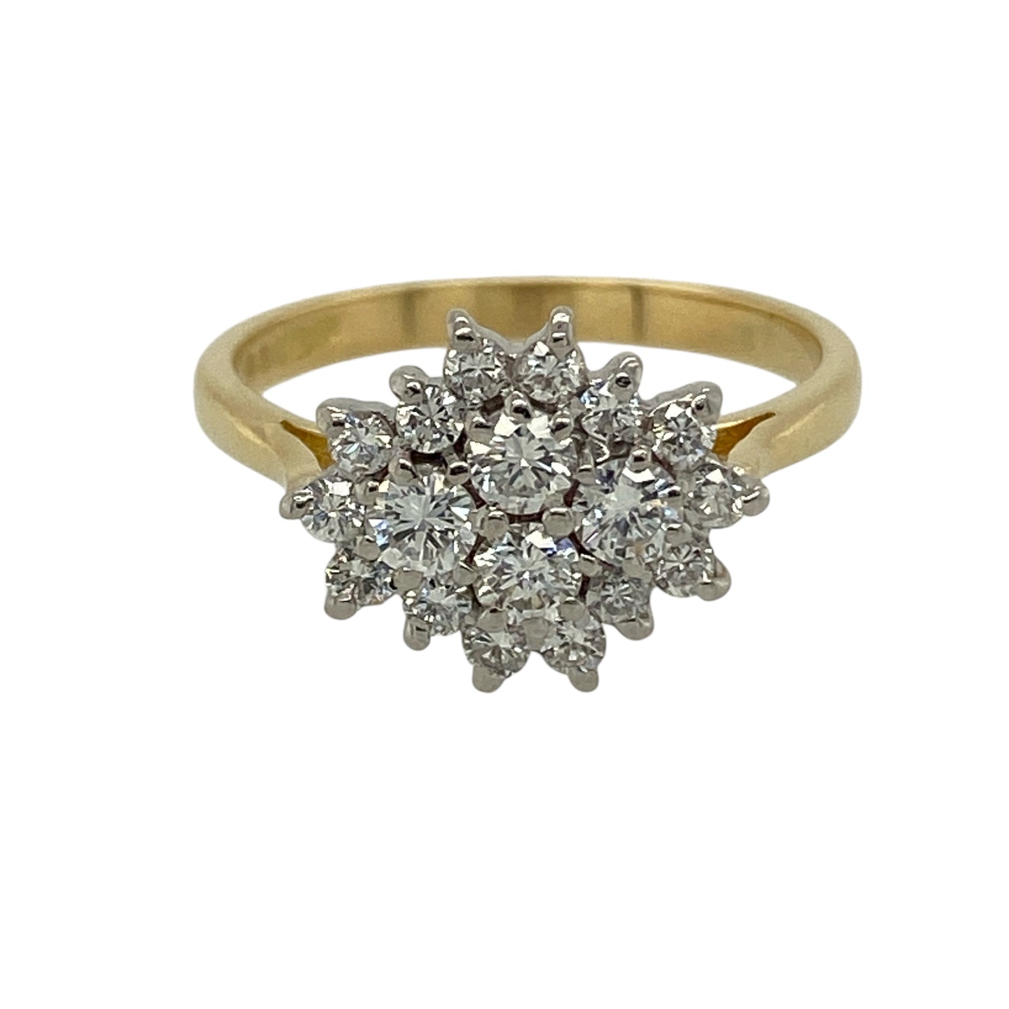 18ct Gold & Diamond Set Cluster Ring