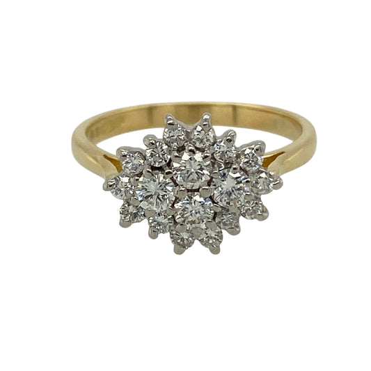 18ct Gold & Diamond Set Cluster Ring