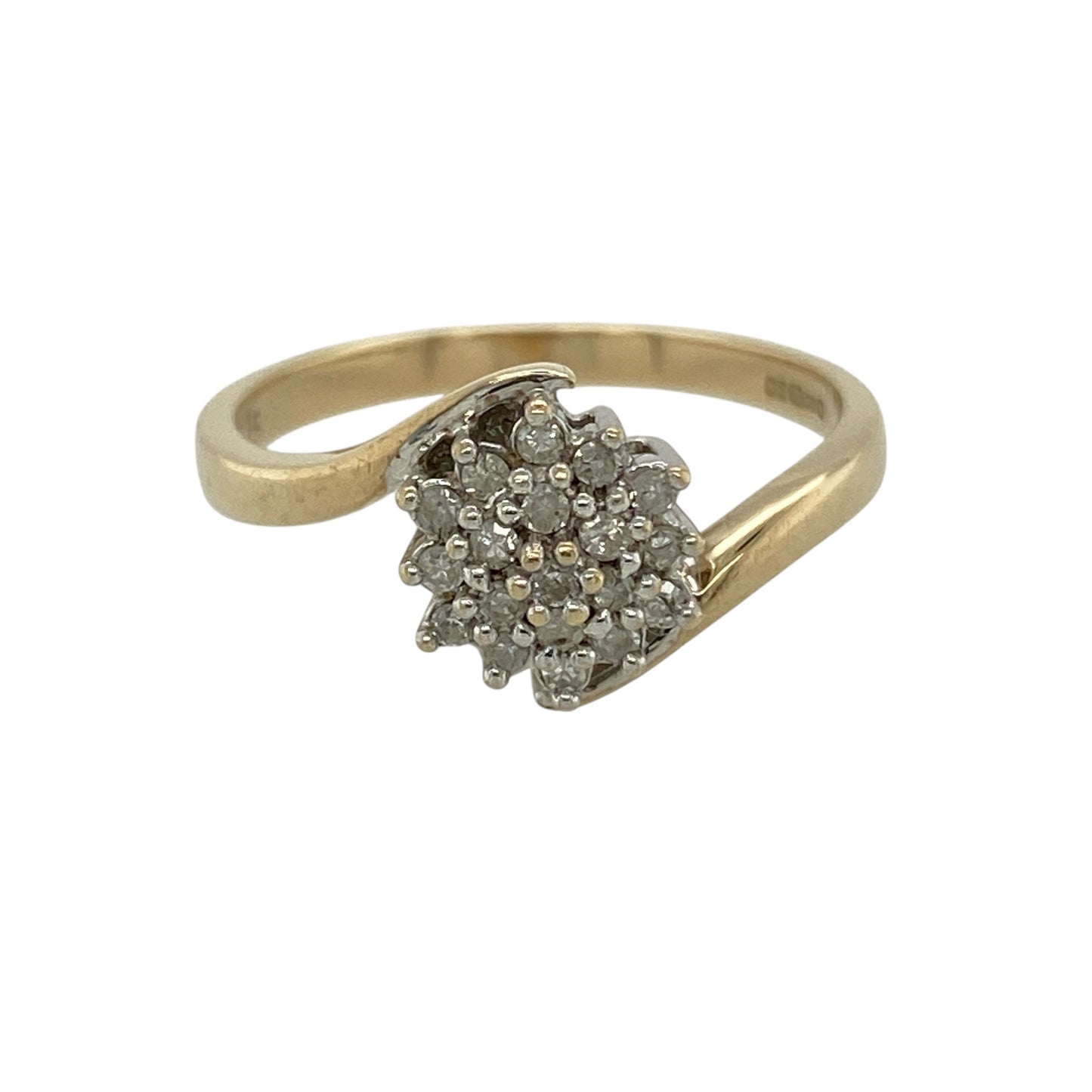 9ct Gold & Diamond Set Cluster Ring