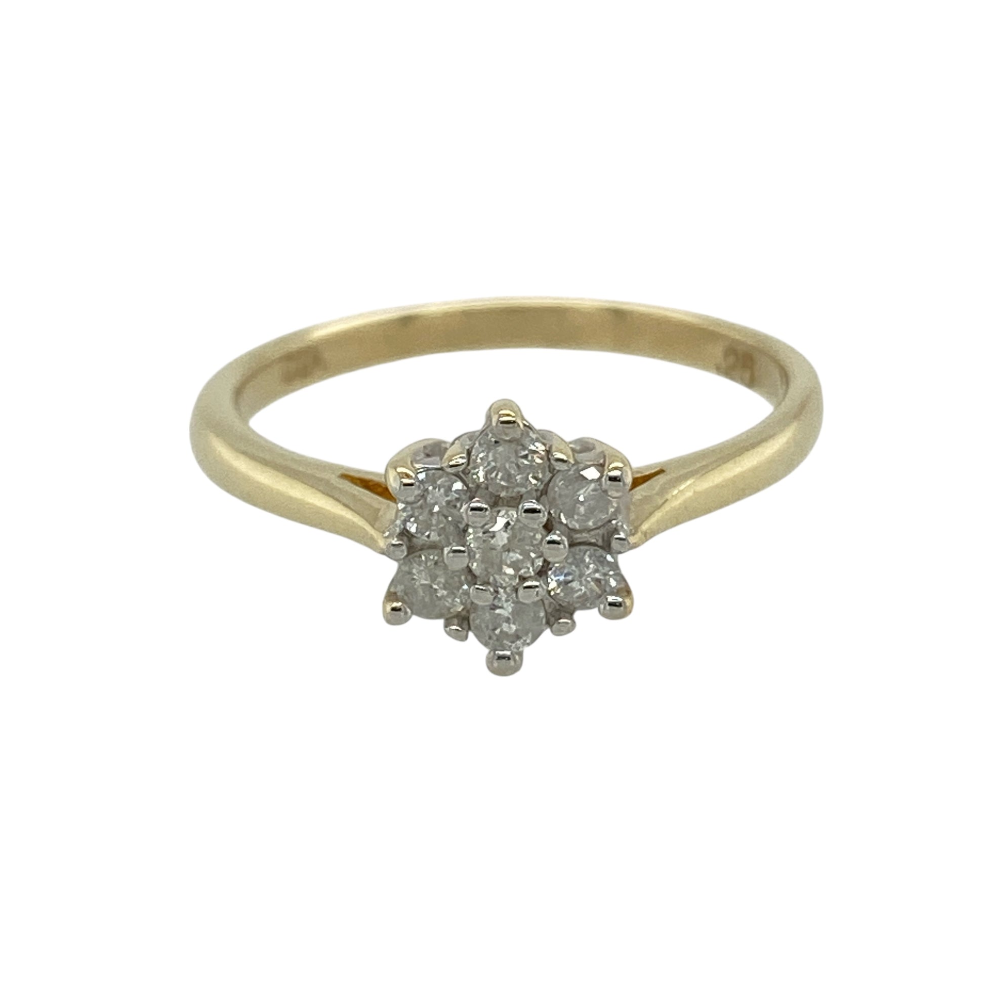 9ct Gold & Diamond Set Cluster Ring