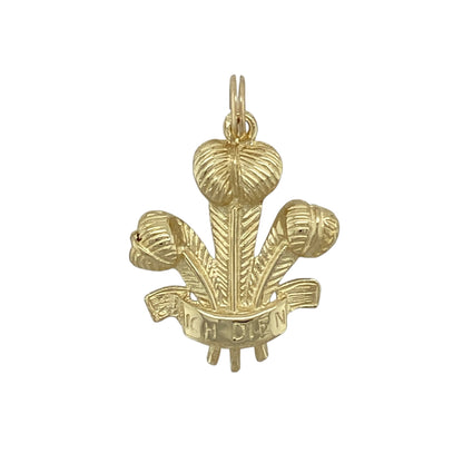 9ct Gold Welsh Three Feathers Pendant