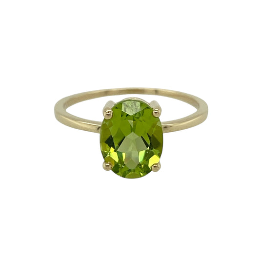 9ct Gold & Peridot Set Solitaire Ring