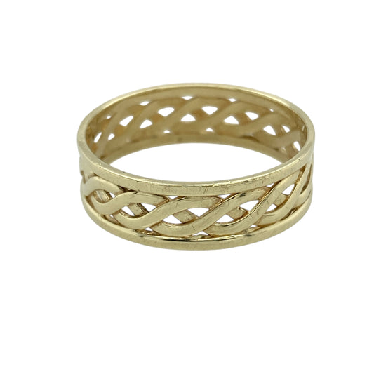 9ct Gold Open Celtic Weave Band Ring