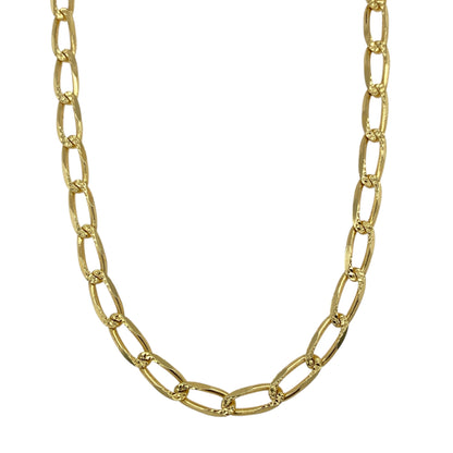 18ct Gold 24" Patterned Open Curb Chain